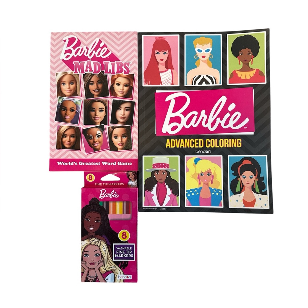 Barbie Advanced Coloring Set, Barbie Mad Libs and Barbie Washable Markers
